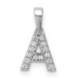 Diamond Letter A Initial Bail Pendant 14k White Gold PM9797A-006-WA, MPN: PM9797A-006-WA,