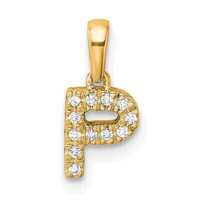 Diamond Letter P Initial Bail Pendant 14k Gold PM9797P-006-YA, MPN: PM9797P-006-YA,