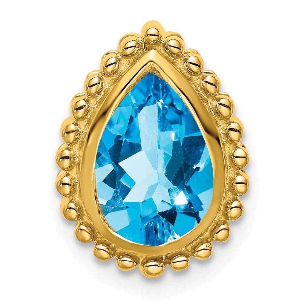 Pear Blue Topaz Chain Slide 14k Gold PM7203-BT-Y, MPN: PM7203-BT-Y,