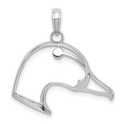 Rhodium Plated Cut-Out Duck Head Charm Sterling Silver QC11244R, MPN: QC11244R,