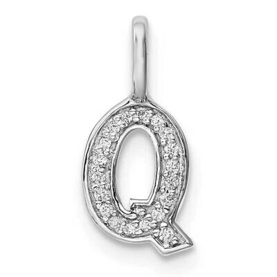 Diamond Letter Q Initial Pendant 14k White Gold PM8367Q-006-WA, MPN: PM8367Q-006-WA, 196904070383