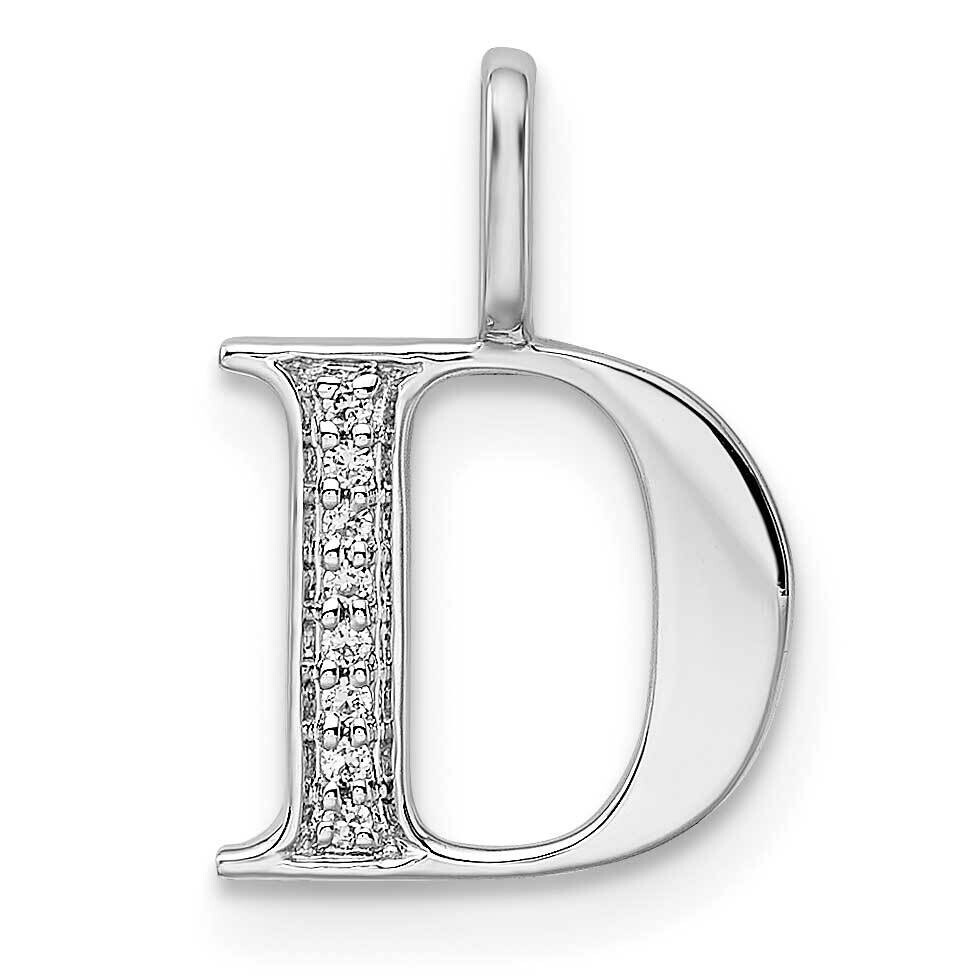 Diamond Letter D Initial Pendant 14k White Gold PM8365D-003-WA, MPN: PM8365D-003-WA, 196904071250