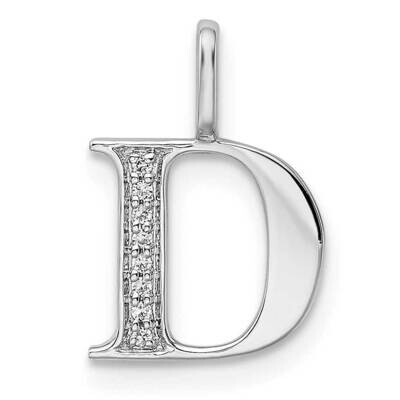 Diamond Letter D Initial Pendant 14k White Gold PM8365D-003-WA, MPN: PM8365D-003-WA, 196904071250
