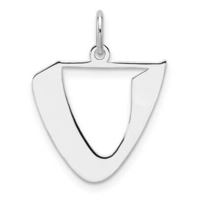 Small Artisan Block Letter U Initial Charm Sterling Silver Rhodium-Plated QC11256U, MPN: QC11256U,