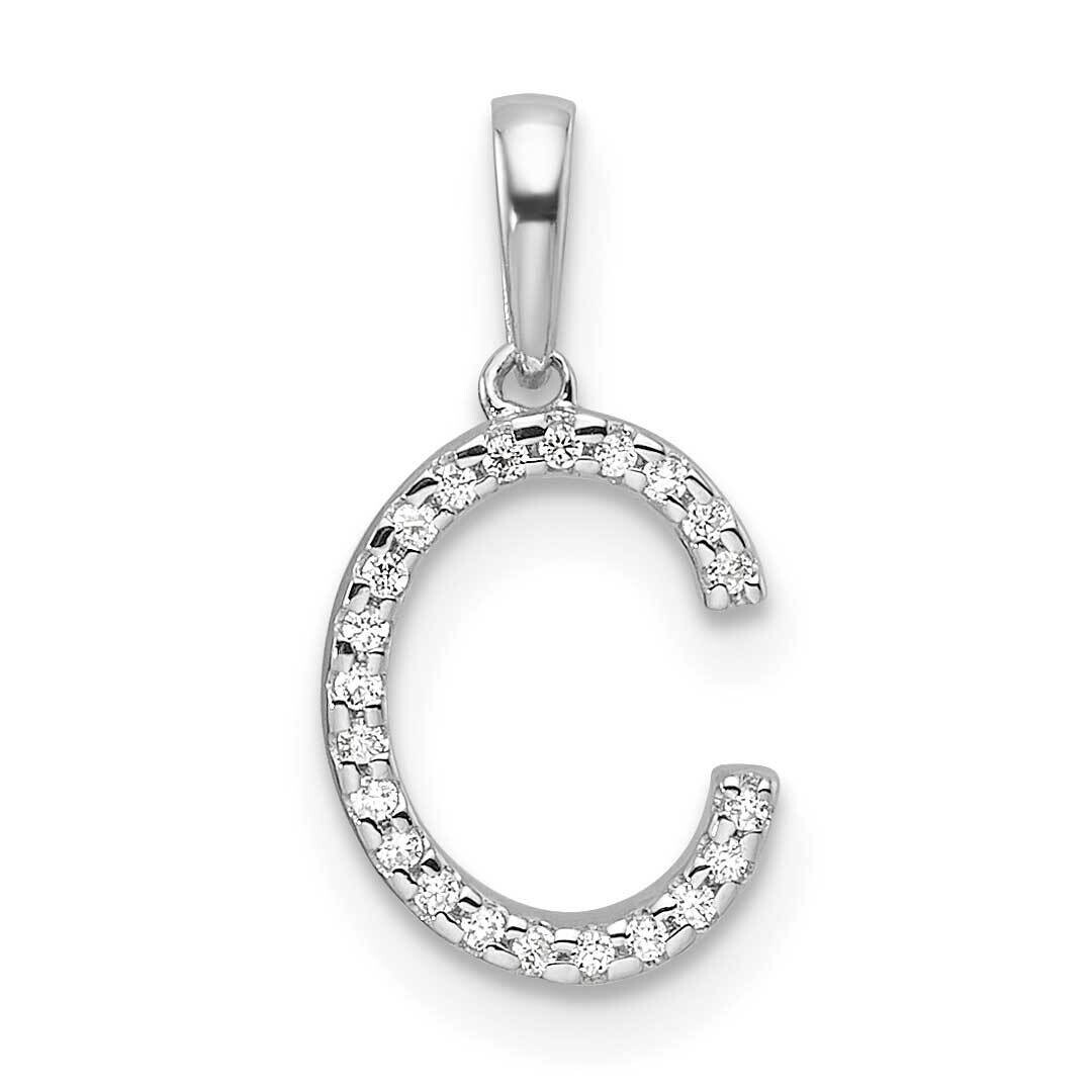 Diamond Letter C Initial Pendant 14k White Gold PM9798C-007-WA, MPN: PM9798C-007-WA,