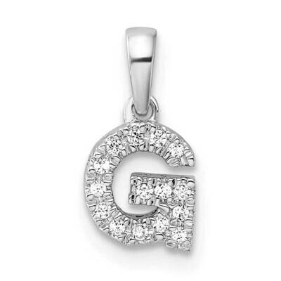 Diamond Letter G Initial Bail Pendant 14k White Gold PM9797G-008-WA, MPN: PM9797G-008-WA,