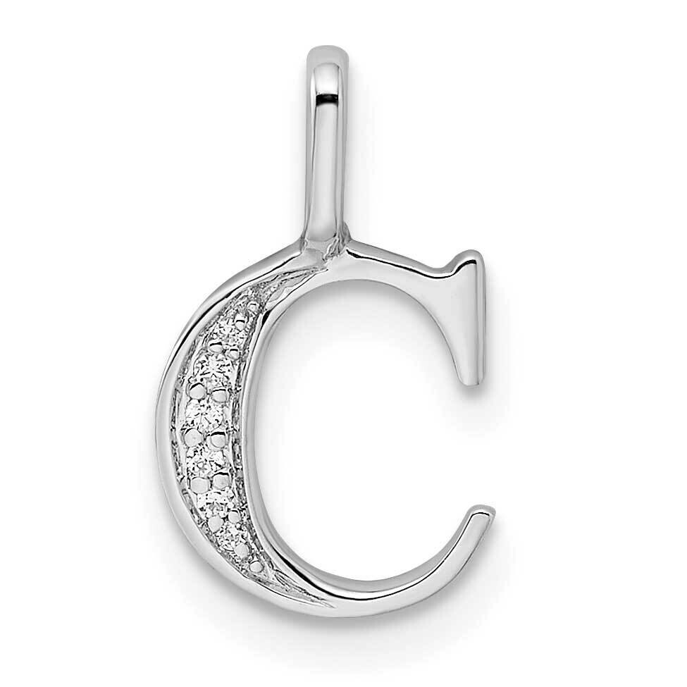 Diamond Letter C Initial Pendant 14k White Gold PM8365C-002-WA, MPN: PM8365C-002-WA, 196904072257