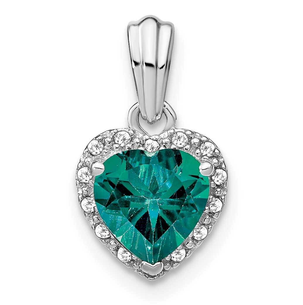 Rhod-Plated Created Alexandrite Diamond Pendant Sterling Silver PM7400-CA-007-SSA, MPN: PM7400-CA-0…