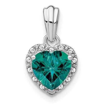 Rhod-Plated Created Alexandrite Diamond Pendant Sterling Silver PM7400-CA-007-SSA, MPN: PM7400-CA-0…