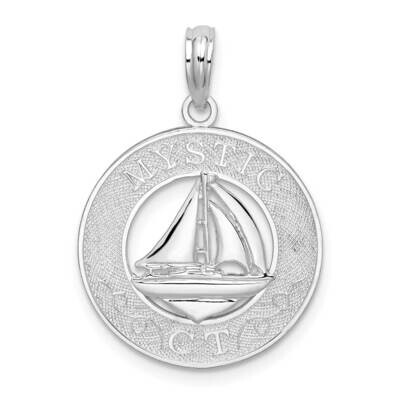 Mystic Ct Circle Sailboat Pendant Sterling Silver Polished QC10452, MPN: QC10452, 637218180431