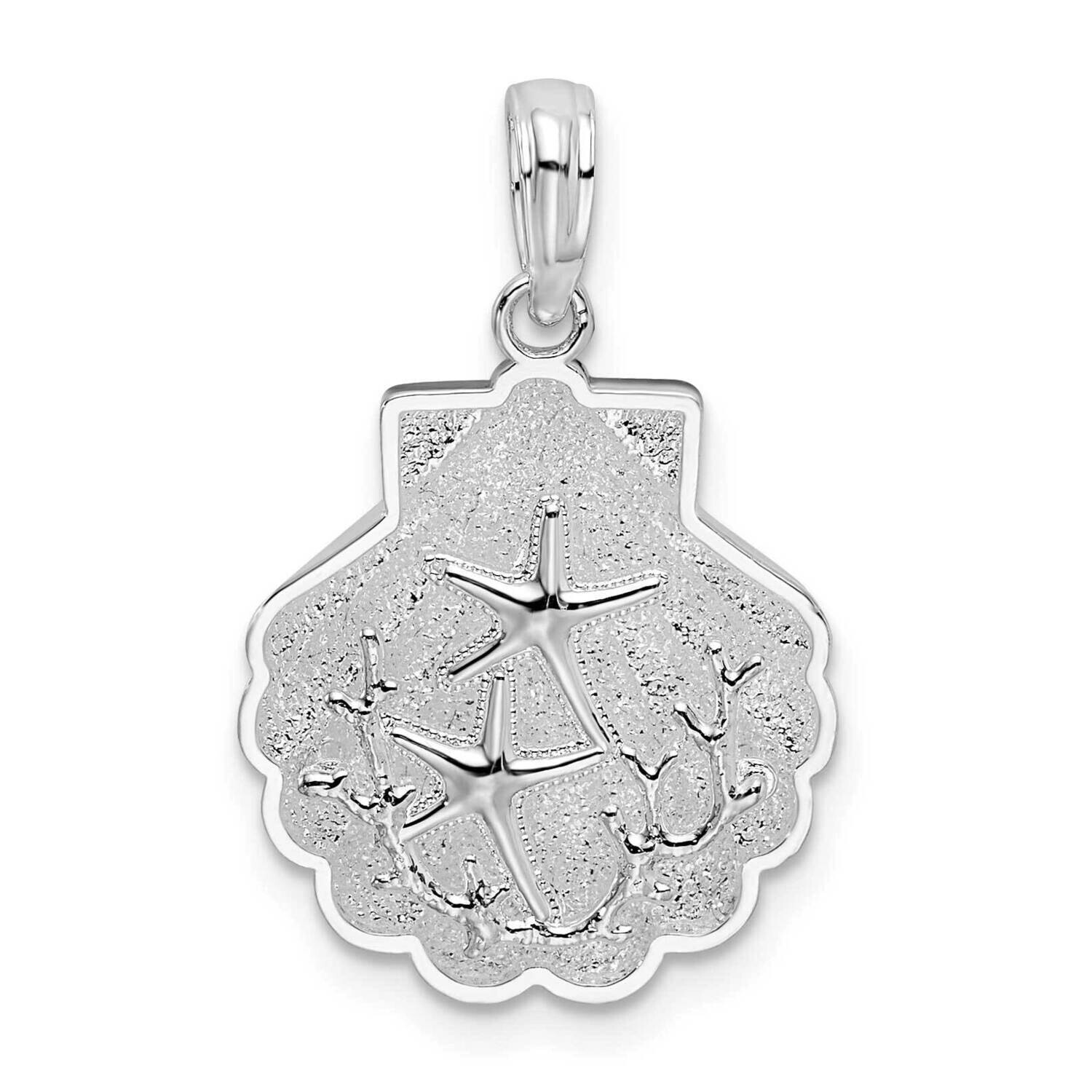Textured Shell Starfish Pendant Sterling Silver Polished QC10089, MPN: QC10089, 637218160303