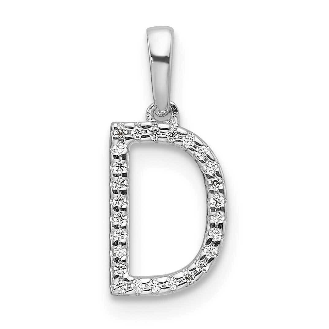Diamond Letter D Initial Pendant 14k White Gold PM9798D-008-WA, MPN: PM9798D-008-WA,