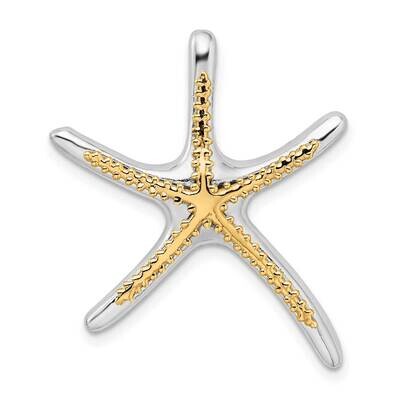 Dancing Starfish 14K Accent Slide Sterling Silver Polished QC10771G, MPN: QC10771G, 637218149322