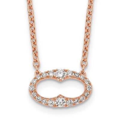 Fancy Rose Gold Diamond 18 Inch Necklace 14k Gold PM9943-025-RA-18, MPN: PM9943-025-RA-18,