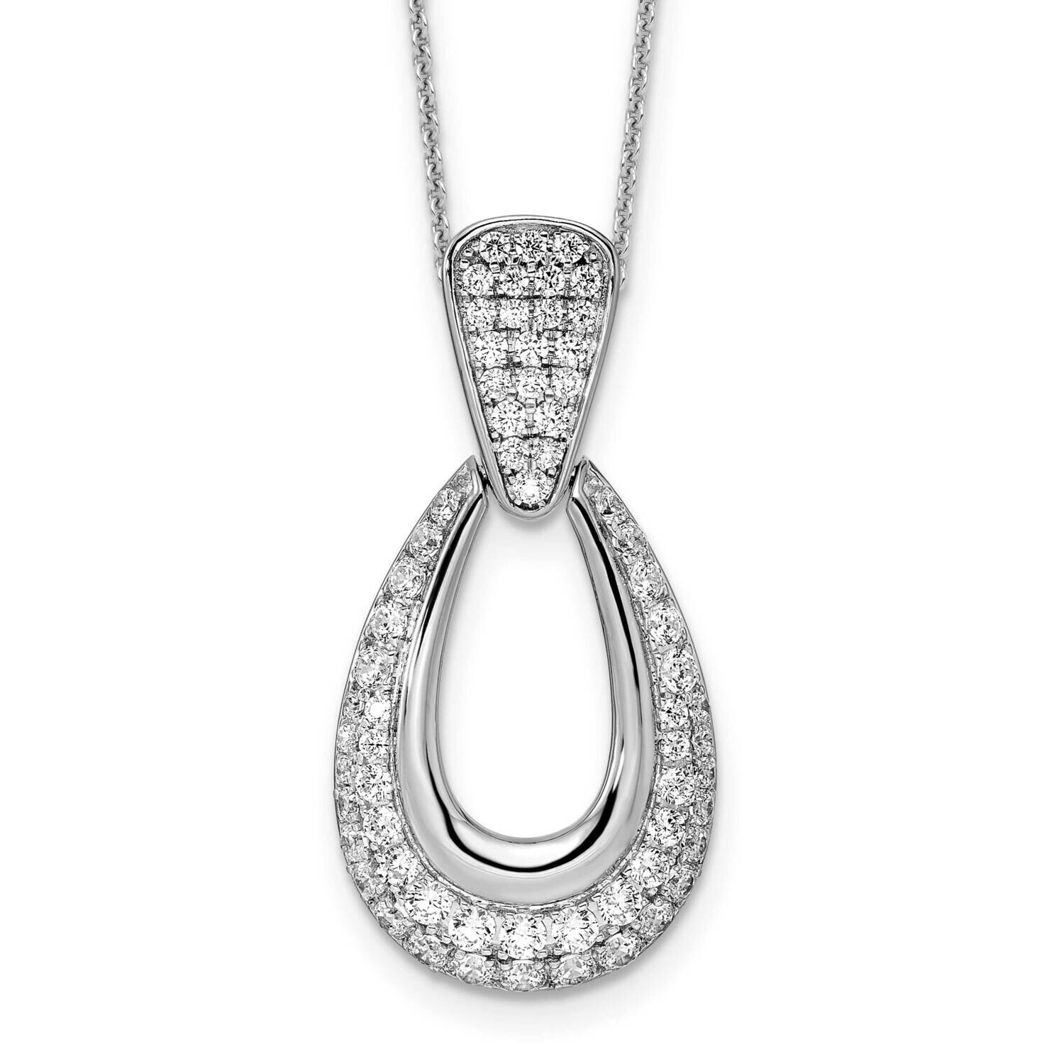 True Origin 1 1/3 Carat Diamond Vs/Si D E F Fancy Teardrop 18 Inch Necklace 14k White Gold PM8607-130-WLD