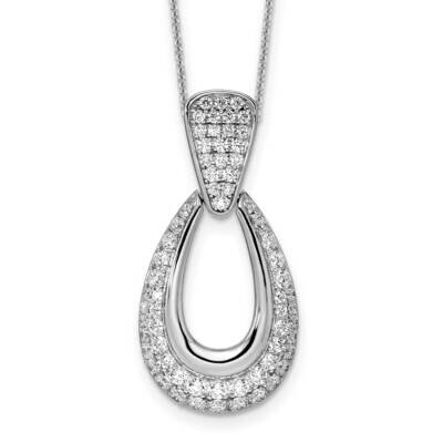 True Origin 1 1/3 Carat Diamond Vs/Si D E F Fancy Teardrop 18 Inch Necklace 14k White Gold PM8607-1…