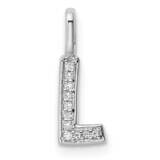 Diamond Letter L Initial Pendant 14k White Gold PM8367L-003-WA, MPN: PM8367L-003-WA, 196904071151