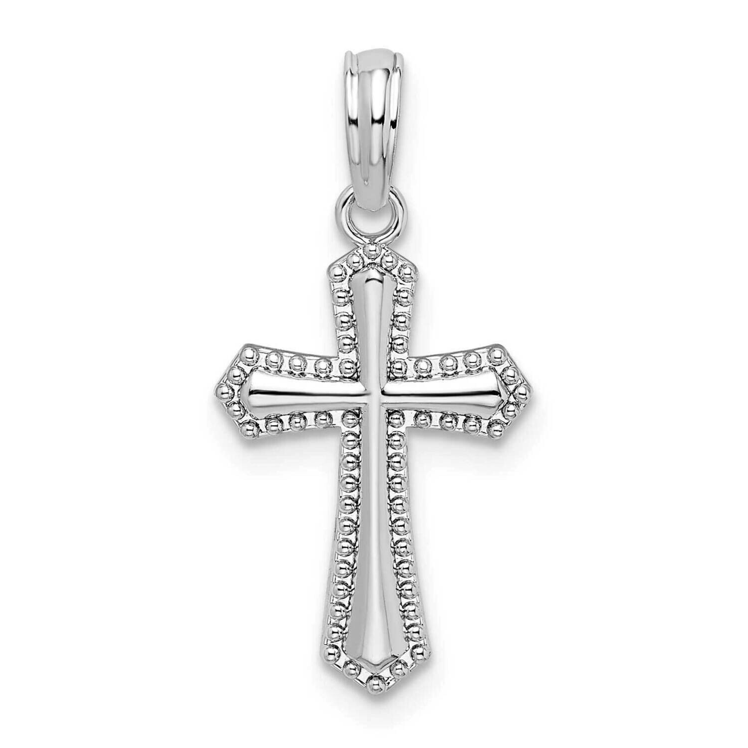 Beaded Passion Cross Pendant Sterling Silver Polished QC10350