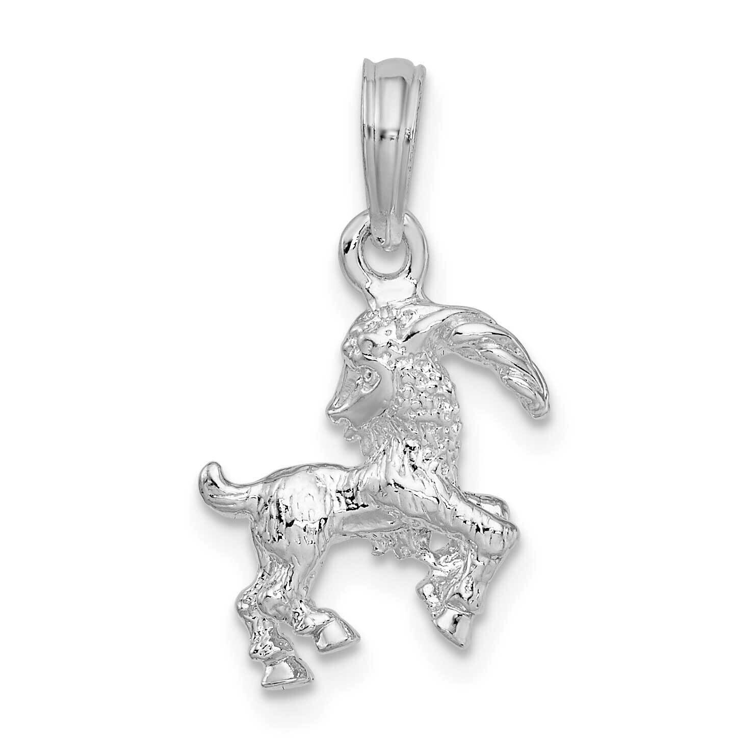 3D Capricorn Zodiac Pendant Sterling Silver Polished QC10984