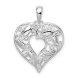 Filigree Edge Cut-Out Heart Pendant Sterling Silver Polished QC10525, MPN: QC10525, 637218182909