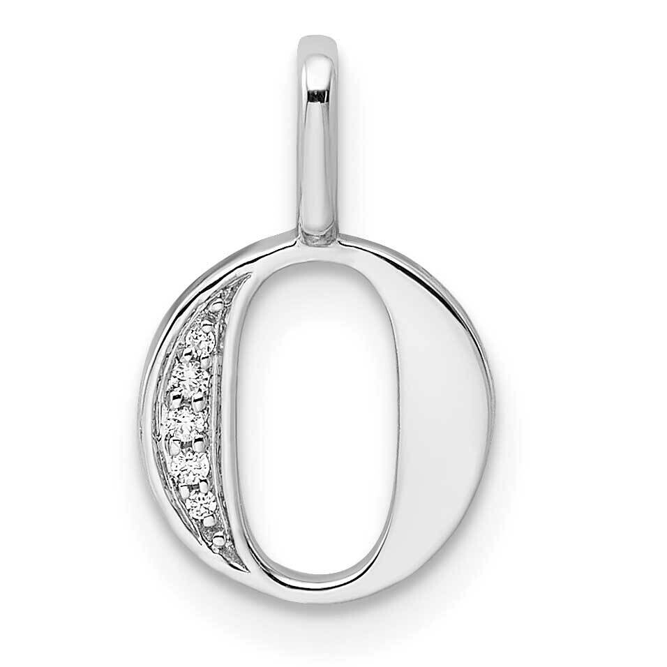 Diamond Letter O Initial Pendant 14k White Gold PM8365O-002-WA, MPN: PM8365O-002-WA, 196904070536