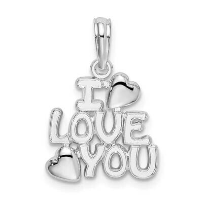 I Love You Hearts Pendant Sterling Silver Polished QC10521, MPN: QC10521, 637218182862