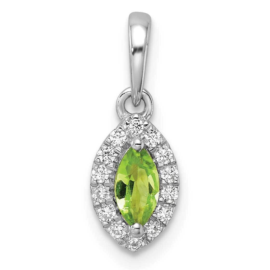 Diamond Peridot Pendant 14k White Gold PM9354-PE-010-WLG, MPN: PM9354-PE-010-WLG, 883957883076
