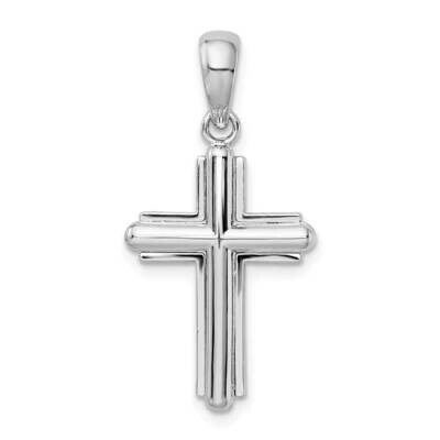 Rounded Cross Frame Pendant Sterling Silver QC10184, MPN: QC10184, 637218169436