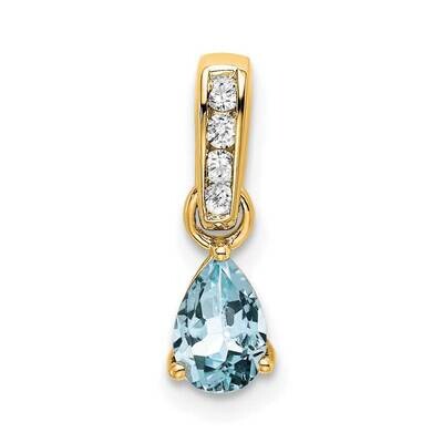 Pear Aquamarine Diamond Pendant 10k Gold PM7409-AQ-005-1YA, MPN: PM7409-AQ-005-1YA,