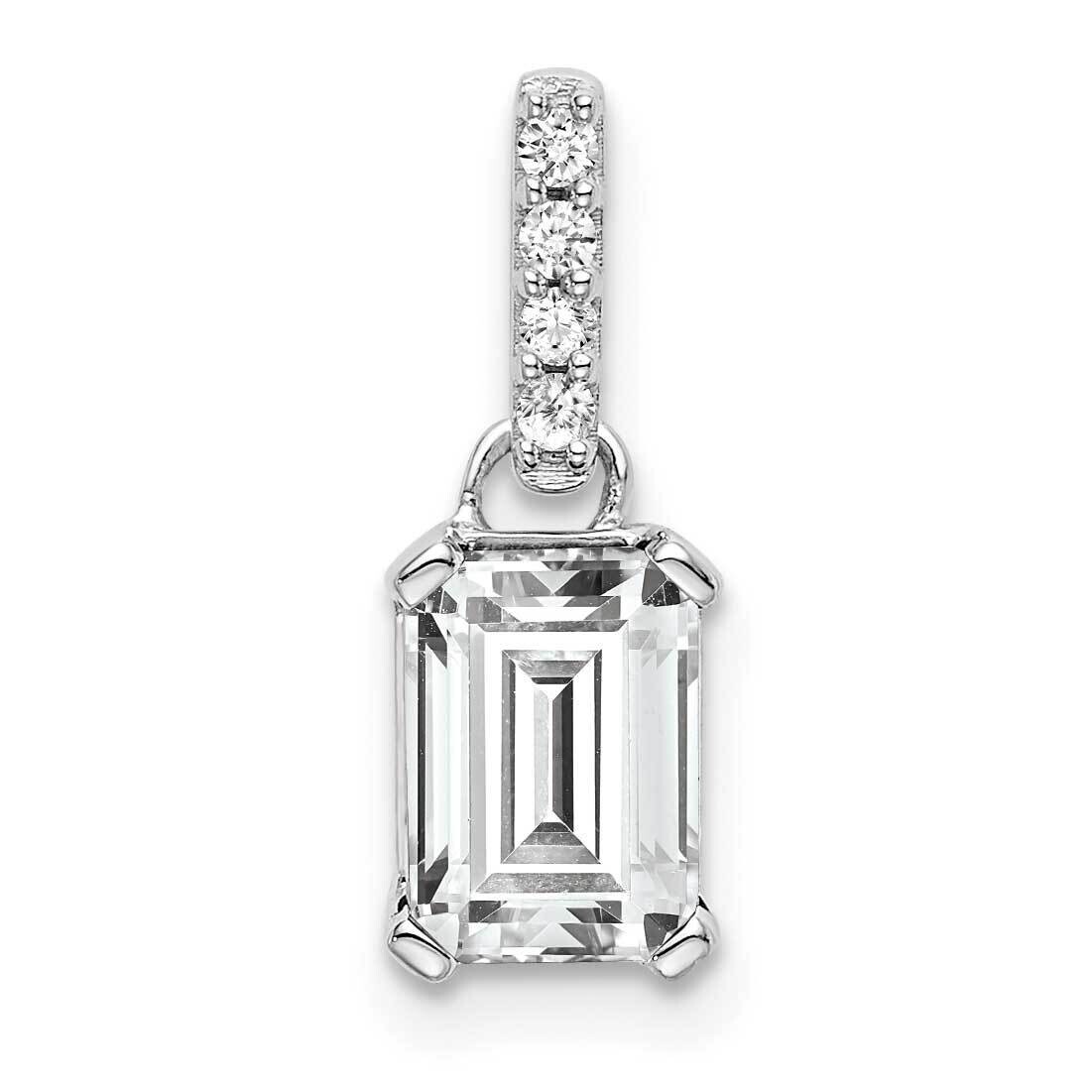 White Topaz Diamond Pendant 14k White Gold PM7410-WT-004-WA, MPN: PM7410-WT-004-WA,