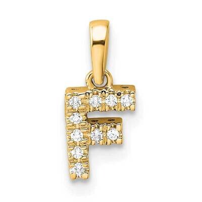 Diamond Letter F Initial Bail Pendant 14k Gold PM9797F-005-YA, MPN: PM9797F-005-YA,