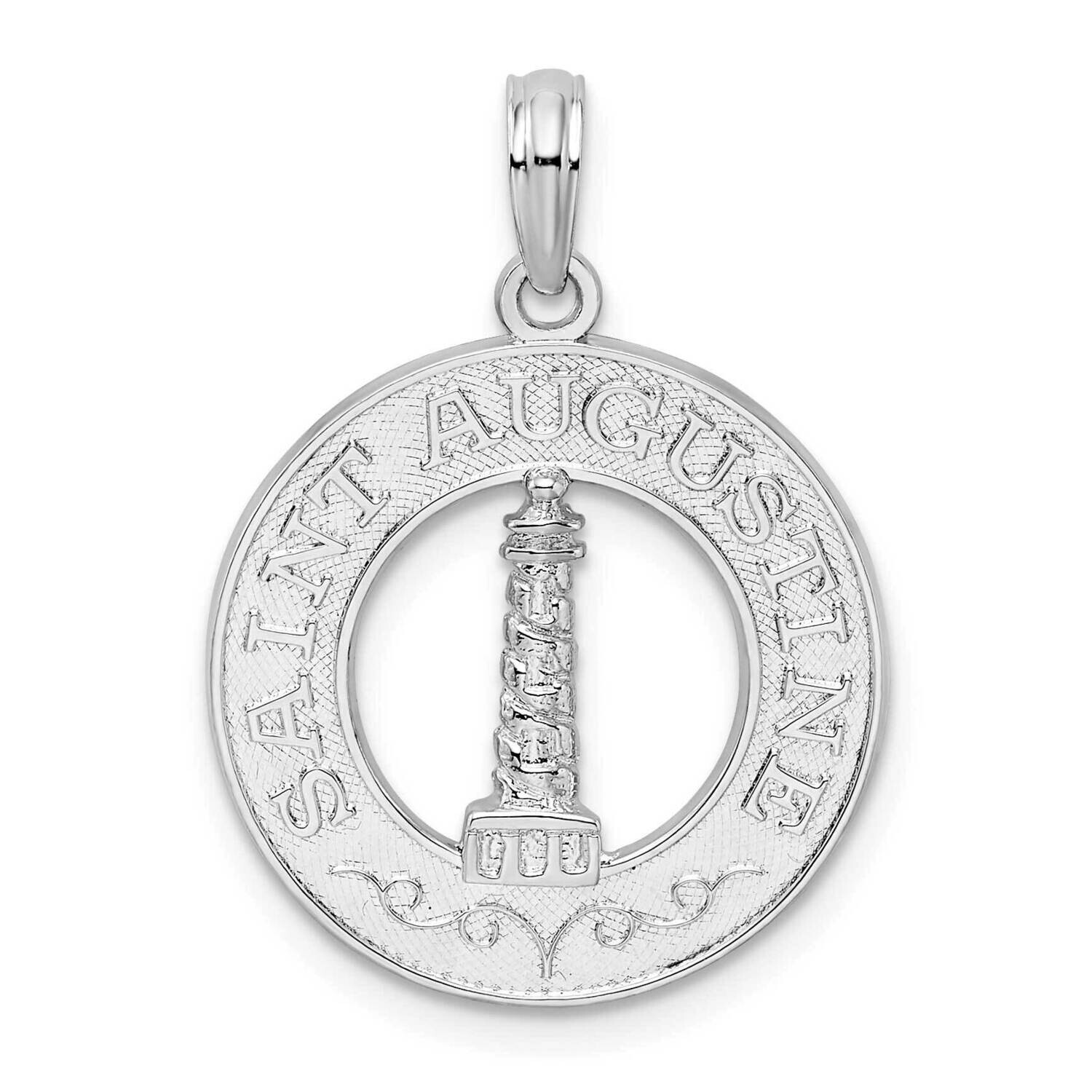 Polish St. Augustine Lighthouse Circle Pendant Sterling Silver QC10071, MPN: QC10071, 637218159925