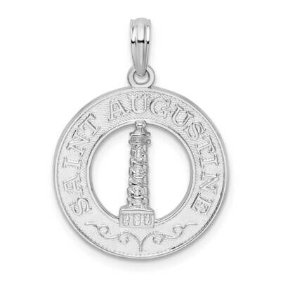 Polish St. Augustine Lighthouse Circle Pendant Sterling Silver QC10071, MPN: QC10071, 637218159925