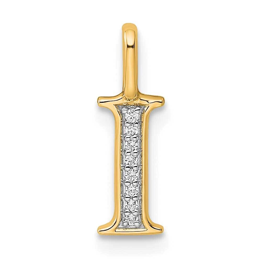 Diamond Letter I Initial Pendant 10k Gold PM8365I-003-1YA, MPN: PM8365I-003-1YA,