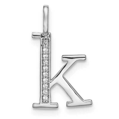 Diamond Lower Case Letter K Initial Pendant 14k White Gold PM8366K-004-WA, MPN: PM8366K-004-WA, 196…