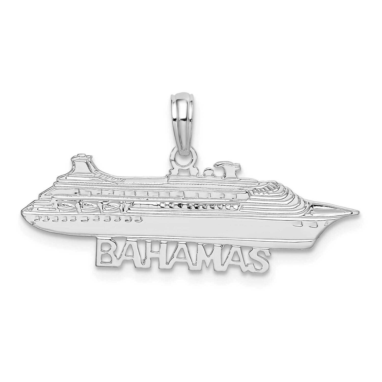 Bahamas Cruise Ship Pendant Sterling Silver Polished QC10384, MPN: QC10384, 637218175314