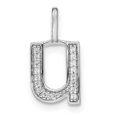 Diamond Lower Case Letter U Initial Pendant 14k White Gold PM8368U-006-WA, MPN: PM8368U-006-WA, 196…