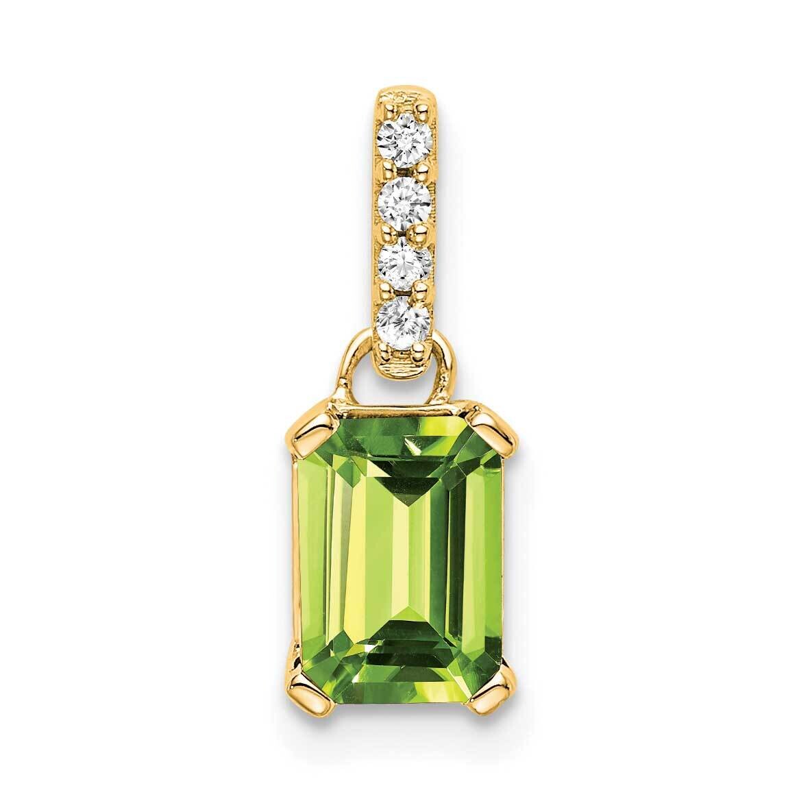 Peridot Diamond Pendant 10k Gold PM7410-PE-004-1YA, MPN: PM7410-PE-004-1YA,