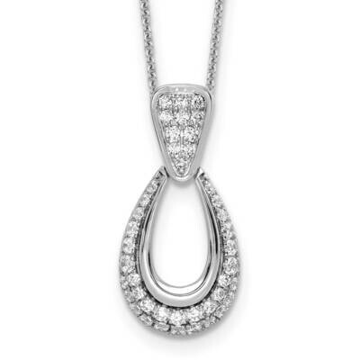 True Origin 1/2 Carat Diamond Vs/Si D E F Fancy Teardrop 18 Inch Necklace 14k White Gold PM8607-056…