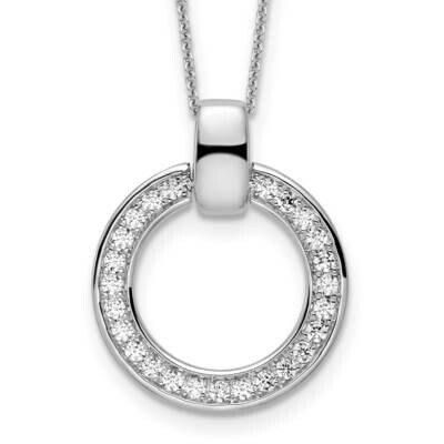 True Origin 1/2 Carat Diamond Vs/Si D E F Fancy Circle 18 Inch Necklace 14k White Gold PM8610-050-W…