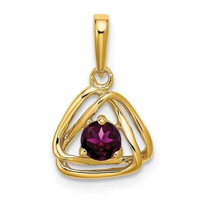 Rhodolite Garnet Triangle Pendant 14k Gold PM7395-RG-Y, MPN: PM7395-RG-Y, 191101400520