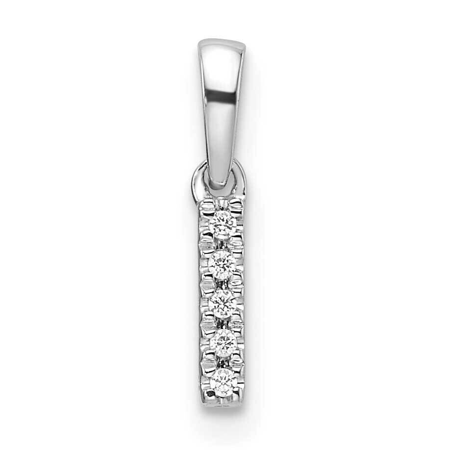 Diamond Letter I Initial Bail Pendant 14k White Gold PM9797I-003-WA, MPN: PM9797I-003-WA,