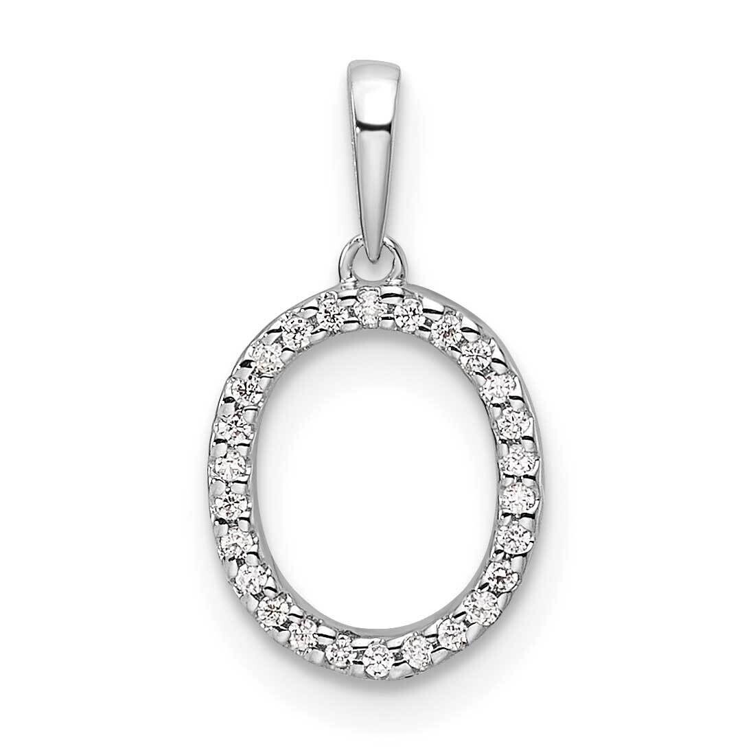 Diamond Letter O Initial Pendant 14k White Gold PM9798O-008-WA, MPN: PM9798O-008-WA,