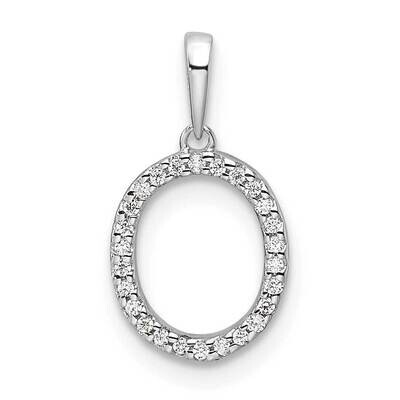 Diamond Letter O Initial Pendant 14k White Gold PM9798O-008-WA, MPN: PM9798O-008-WA,