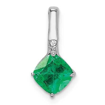 Cushion Emerald Diamond Pendant 14k White Gold PM7183-EM-001-WA, MPN: PM7183-EM-001-WA,