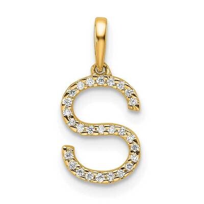 Diamond Letter S Initial Pendant 14k Gold PM9798S-008-YA, MPN: PM9798S-008-YA,