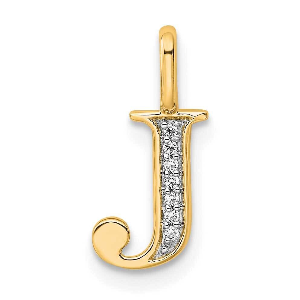 Diamond Letter J Initial Pendant 10k Gold PM8365J-003-1YA, MPN: PM8365J-003-1YA,