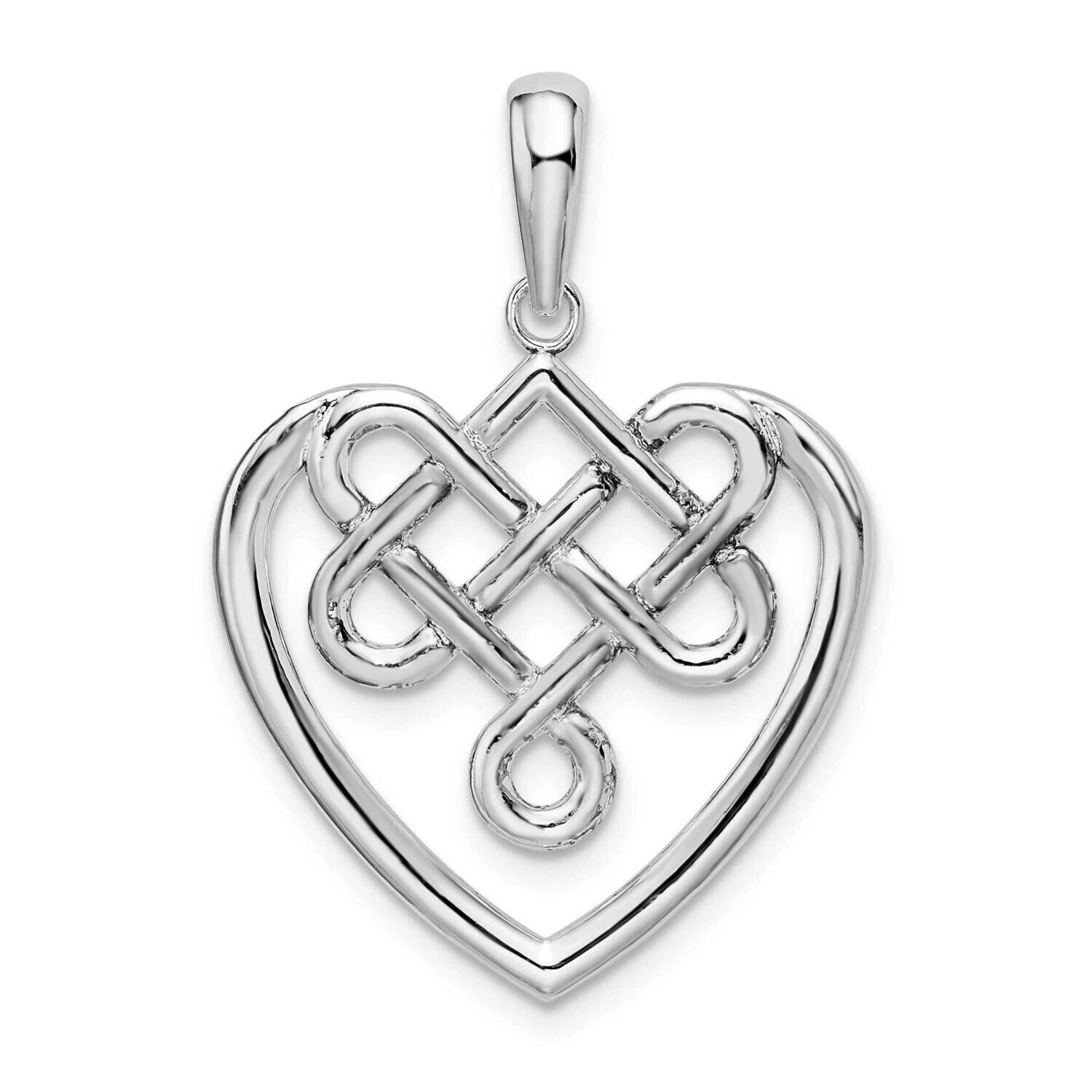 Celtic Knot Heart Pendant Sterling Silver Polished QC10114, MPN: QC10114, 637218162062