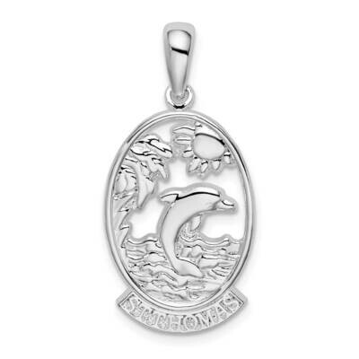 St. Thomas Dolphin Sunset Pendant Sterling Silver Polished QC10252, MPN: QC10252, 637218170913