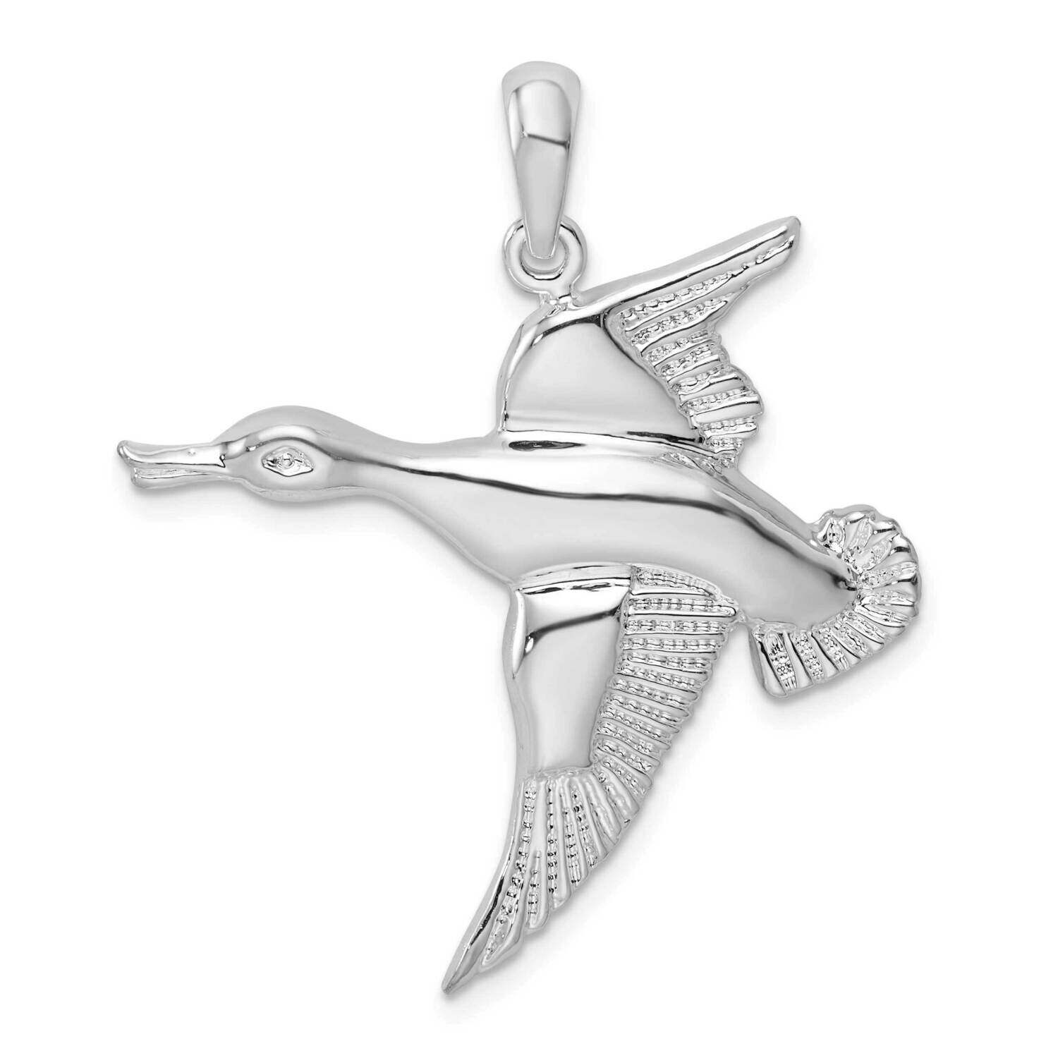 Flying Duck Pendant Sterling Silver Polished QC10262